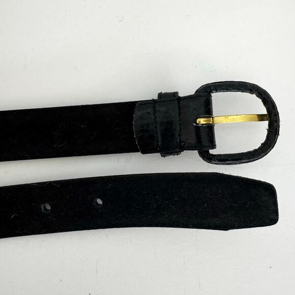 Honors Vintage Genuine Snake Skin Waist Belt Black M/L - Picture 7 of 9